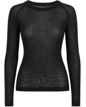 Be You Round-Neck Raglan-Sleeve Sweater - Black