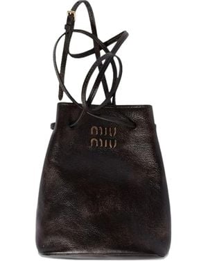 Miu Miu Bolso De Hombro Con Efecto Envejecido - Negro