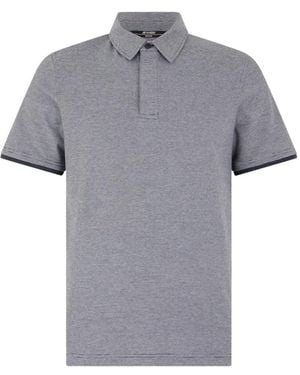 K-Way Striped Short-Sleeve Polo Shirt - Grey