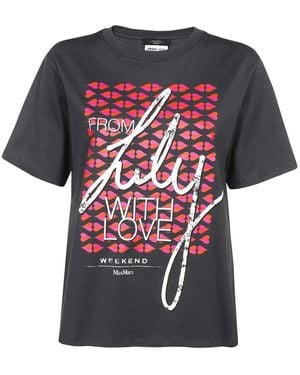 Weekend by Maxmara Graphic-Print Cotton T-Shirt - Red