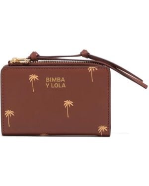Bimba Y Lola Sand Palms Compact Purse - Brown