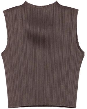 Pleats Please Issey Miyake Pleated Top - Grey