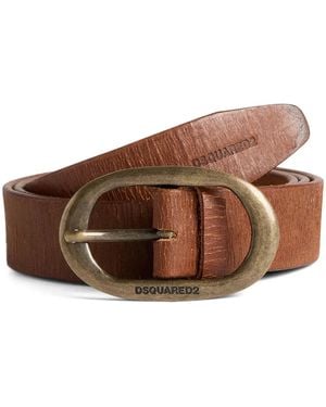 DSquared² Logo-buckle Leather Belt - Brown