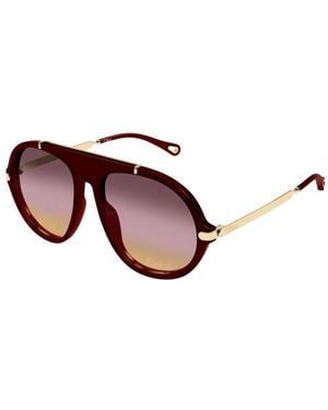Chloé Oversized-Frame Gradient-Lens Sunglasses - Pink