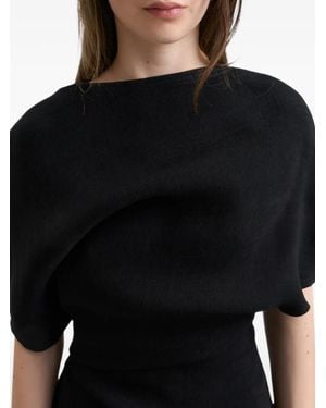Séfr Abito Midi Naomi Drappeggiato - Nero