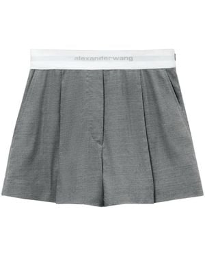 Alexander Wang Shorts Con Banda Logo - Grigio