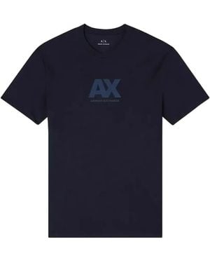 ARMANI EXCHANGE Logo-Print Cotton T-Shirt - Blue