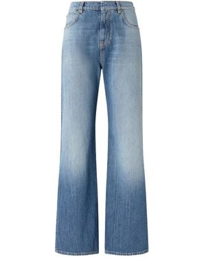 Pinko Wide Leg Jeans With Fades - Blue