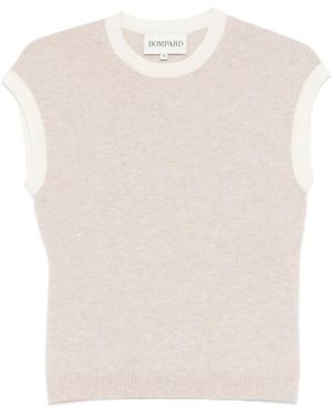 Bompard Contrasting-Trim Short-Sleeve Vest - White