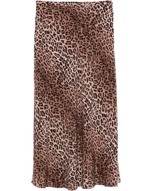 RIXO London Kelly Midi-Rok Met Luipaardprint - Bruin