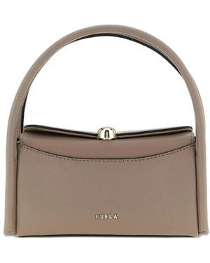 Furla Mini Nicole Grained-Effect Tote Bag - Metallic