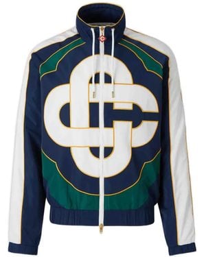 CASABLANCA Check Applique Windbreaker Jacket - Blue