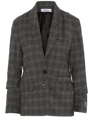 SRVC Studio Breakfast Check Wool Blazer - Black