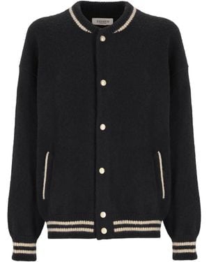 Laneus Knitted Bomber Jacket - Black