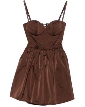 Elisabetta Franchi Robe Courte À Détail De Corset - Marron