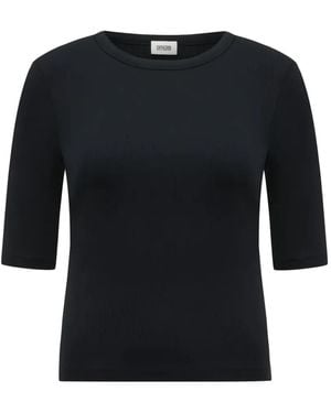 DRYKORN Selay Ribbed-Knit Short-Sleeve Slim-Fit Cotton T-Shirt - Black