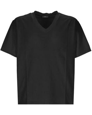 Hōsio V-Neck Knitted T-Shirt - Black