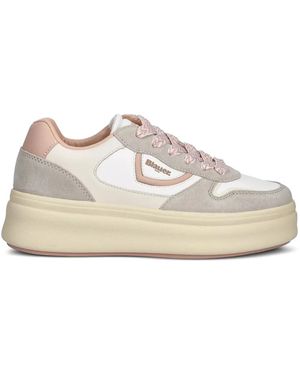 Blauer Platform Leather Trainers - White