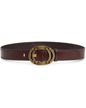 DSquared² Ovaler Gürtel Mit Zickzackstich Und Schnalle - Weiß