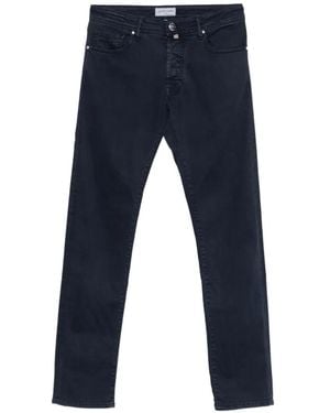 Jacob Cohen Logo-Patch Five-Pocket Pants - Blue