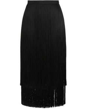 Elisabetta Franchi Jupe À Franges - Black