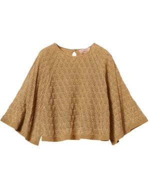 Twinset Cropped Trui Voor Dubbel Gebruik - Bruin