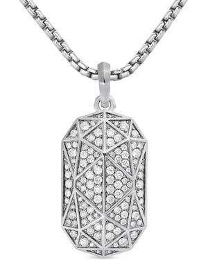 David Yurman Torqued Faceted アミュレット 47.9mm スターリングシルバー - グレー