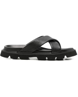 SERGIO MORETTI FIRENZE Slippers Con Design A Incrocio - Nero