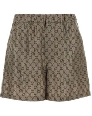 Gucci Kurze Gg Supreme Twill-Shorts - Braun
