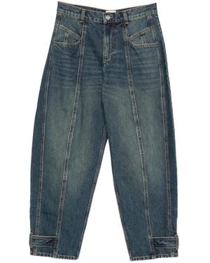 Isabel Marant Leja Seam-Detail Buttoned-Cuff Jeans - Blue