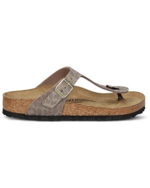 Birkenstock Gizeh Flip-Flops mit Leomuster - Braun