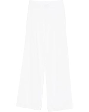 Kangra Pantalon Palazzo À Taille Élastiquée - White