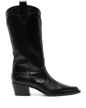 SCAROSSO Dolly 50Mm Leather Boots - Black