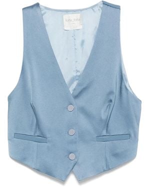 Forte Forte Gilet Smanicato Con Bottoni - Blu