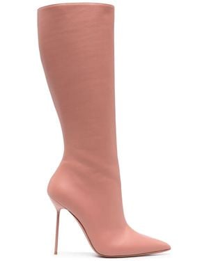 Paris Texas Lidia Leather Knee-High Boots - Pink