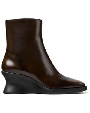 Camper Louise Leather Ankle Boots - Black