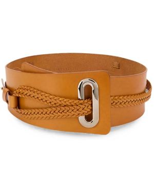 Alberta Ferretti Braided Leather Belt - Brown