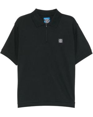 SPORT b. by agnès b. Logo Half Zip Polo Shirt - Black