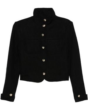 Jonathan Simkhai Button-Up High-Neck Jacket - Black