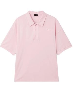we11done Poloshirt Met Geborduurd Logo - Roze