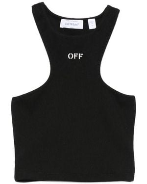 Off-White c/o Virgil Abloh Logo-Embroidered Tank Top - Black