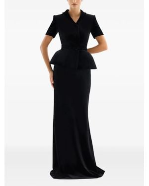Adamaris V-Neck Belted Jacket - Black