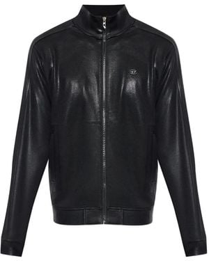 DIESEL S-Glossy Zip-Up Sweatshirt - Black