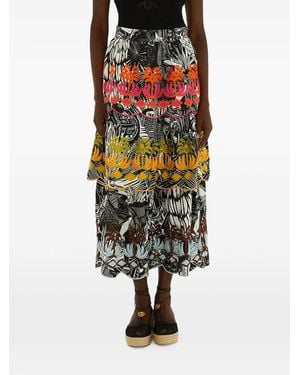 FARM Rio Ruta Layered Lenzing Ecovero Euroflax Maxi Skirt - Black