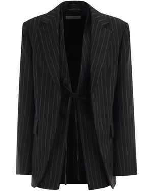 Sportmax Pinstripe Layered Blazer - Black