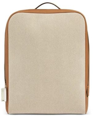 Aviteur Mochila Cristallo De Lona Con Ribete De Cuero - Neutro