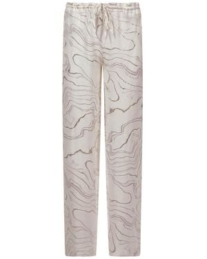 Mia Peculiar Pattern Palazzo Trousers - White