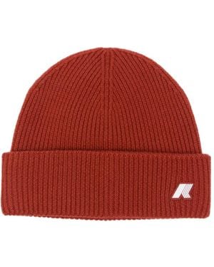 K-Way Brice Ribbed-Knit Beanie Hat - Red
