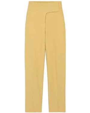 Ami Paris New Wool Wrapped Belted Pants - Yellow