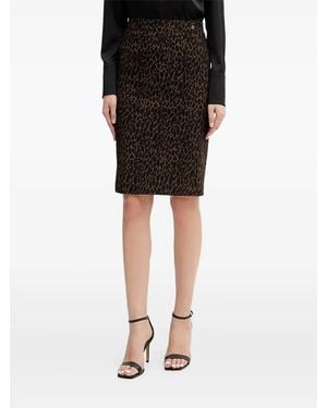 Guess Creta animal-print midi pencil skirt - Negro